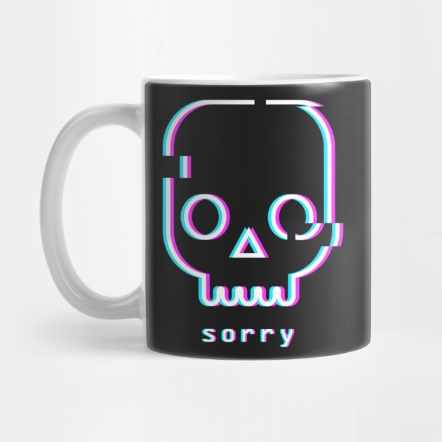 Sorry - Glitch Vaporwave Skull by MeatMan